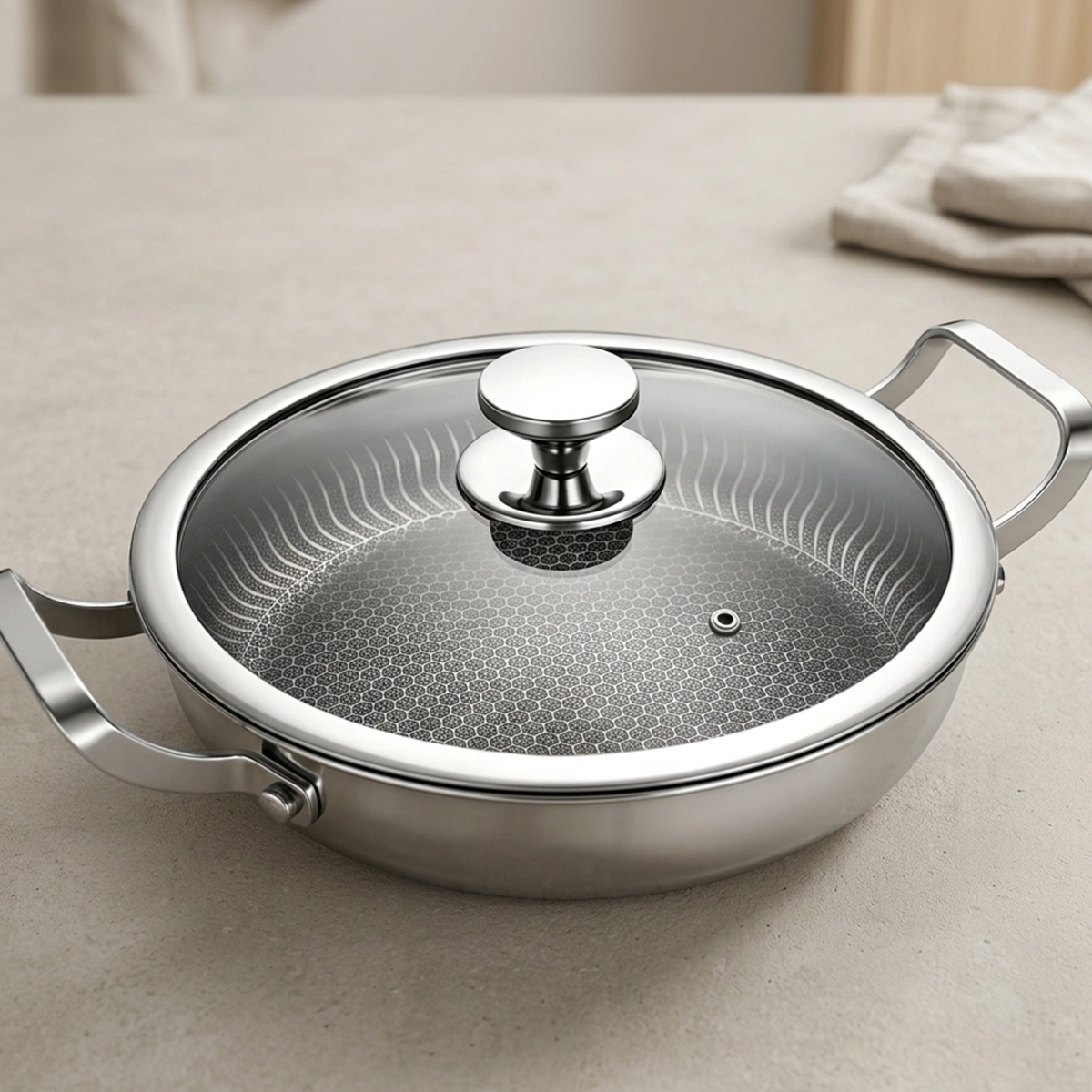 Stainless Steel Shallow Pan Induction 30cm