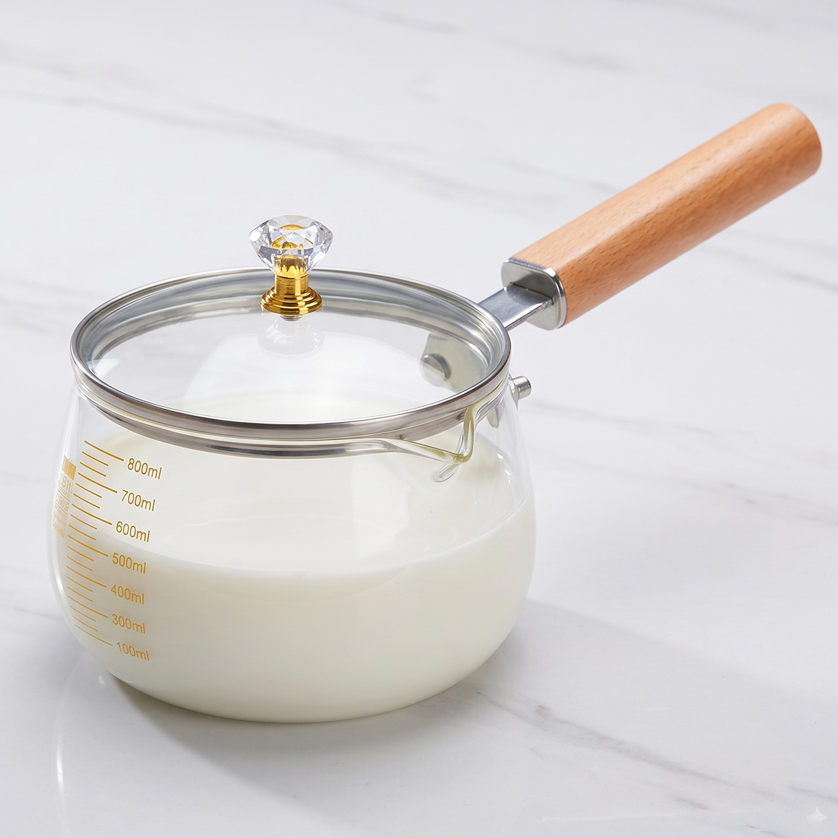 Glass Sauce Pan With Lid 800ml