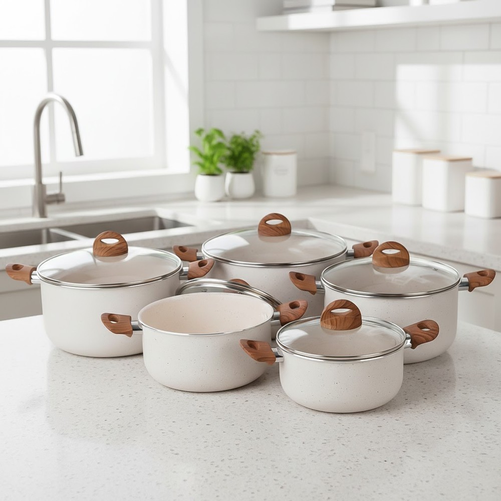 Granite Cookware Set With Lid 10 Pieces