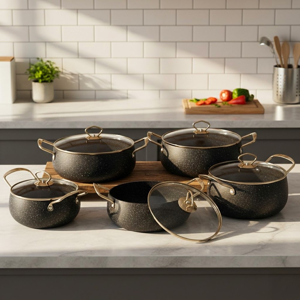 Granite Cookware Set With Lid