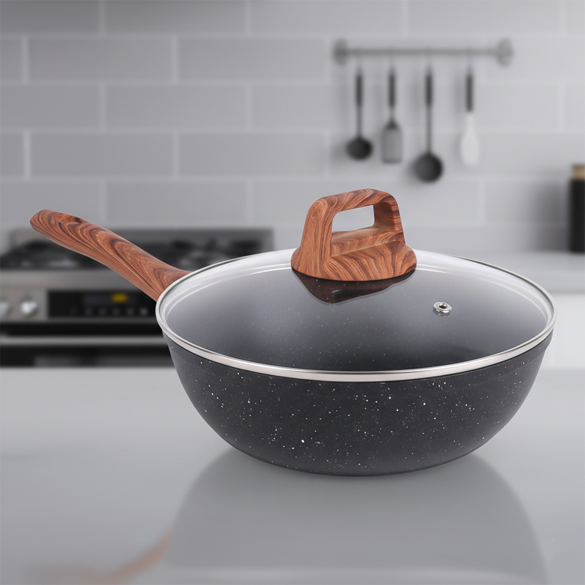 Deep Fry Pan Granet With Cover