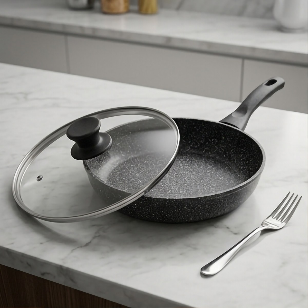 Fry Pan Granite With Cover