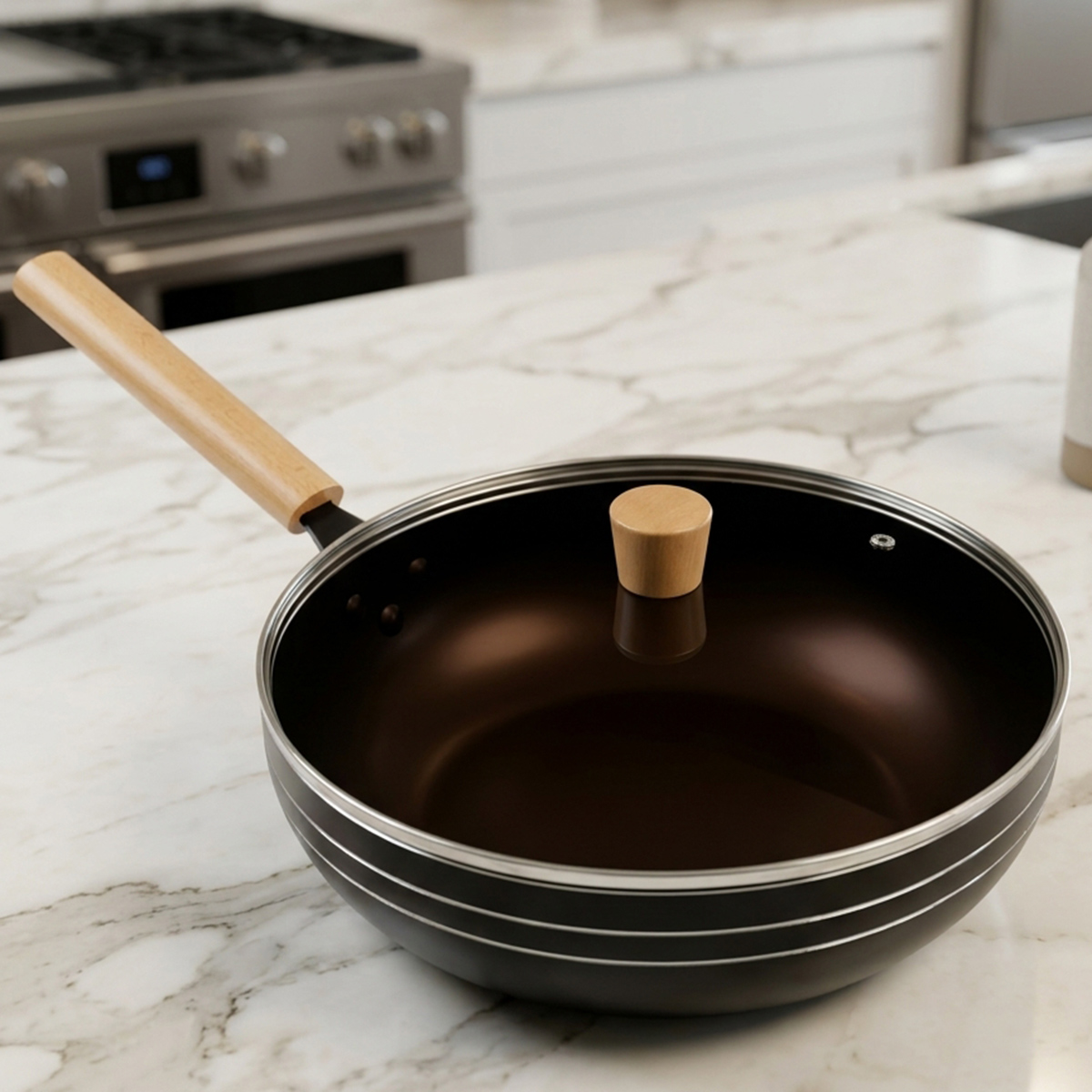 Matte Black Non Stick Wok Pan