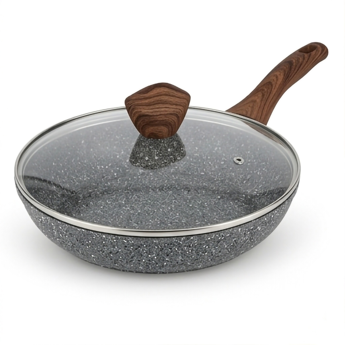 Granite Fry Pan  With Cover 20cm