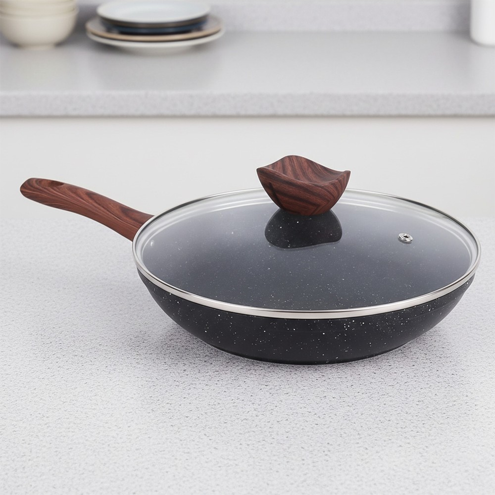 Granite Fry Pan With Cover 24cm