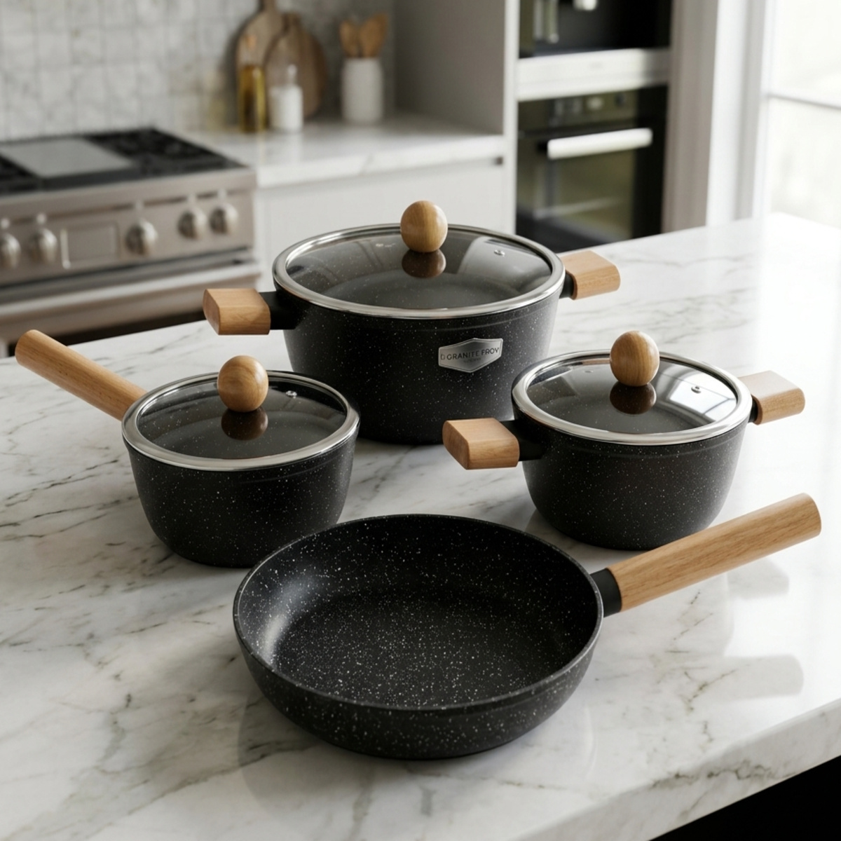 Granite Cookware Set Non Stick 7 Pieces