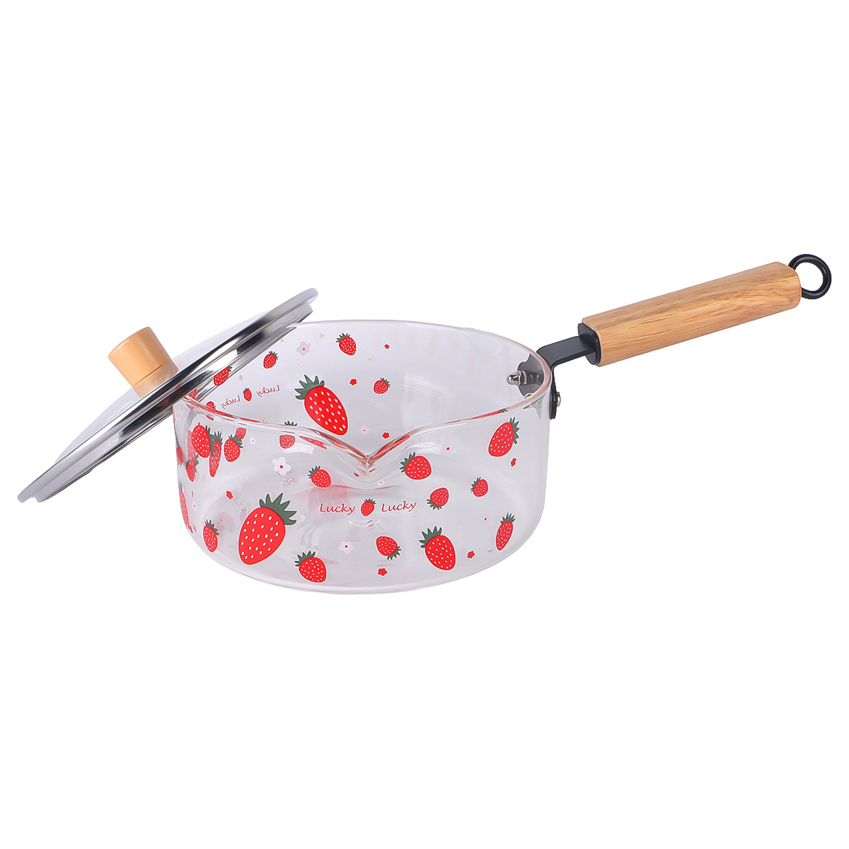 Glass Sauce Pan Strawberry Design 2500ml
