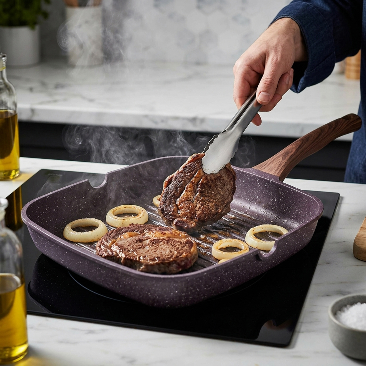 Premium Non Stick Square Grill & Steak Pan 28cm