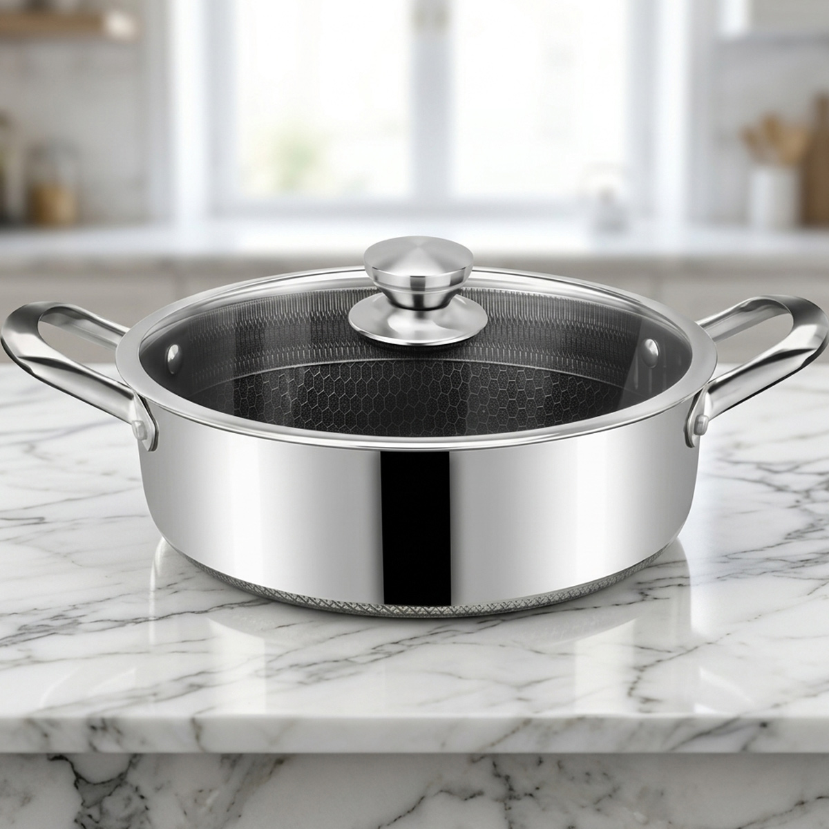 Stainless Steel Shallow Pan 28cm