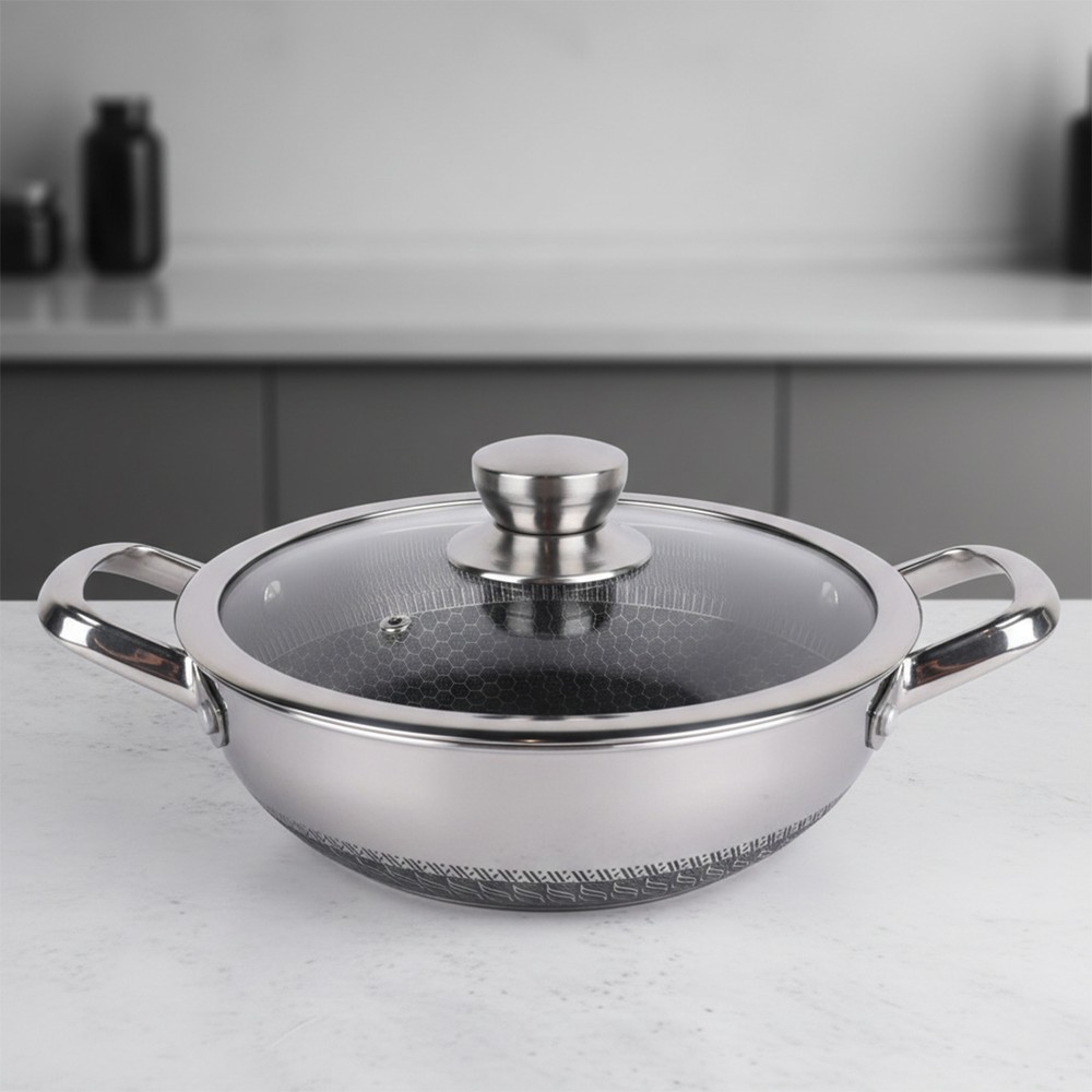 Stainless Steel Fry Pan With Cover