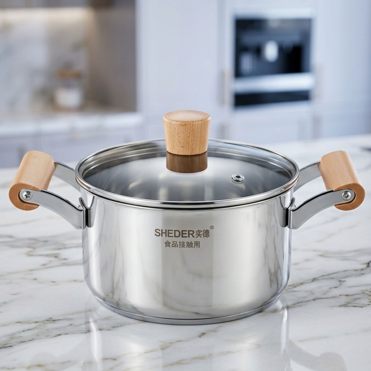 Sheder Dual Handle Stainless Steel Casserole With Lid 18cm