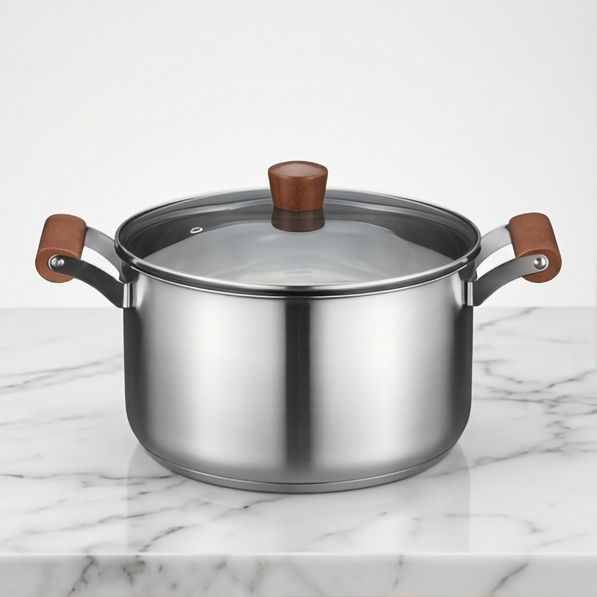 Stainless Steel Casserole with Glass Lid 20cm