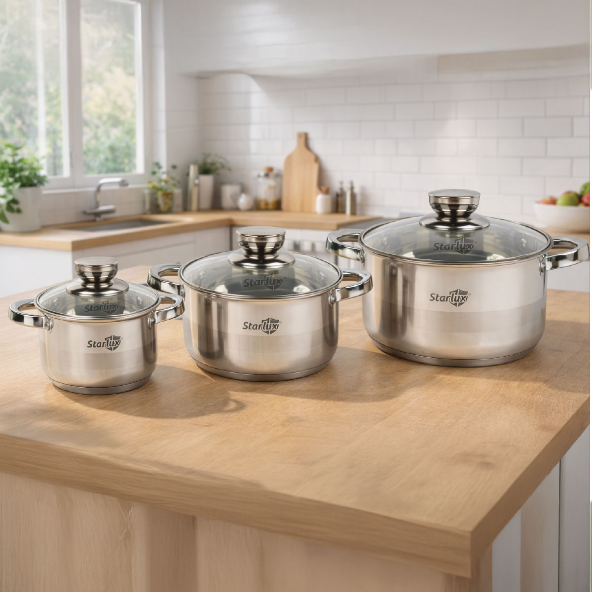 Stainless Steel Cookware Set 3 Pieces