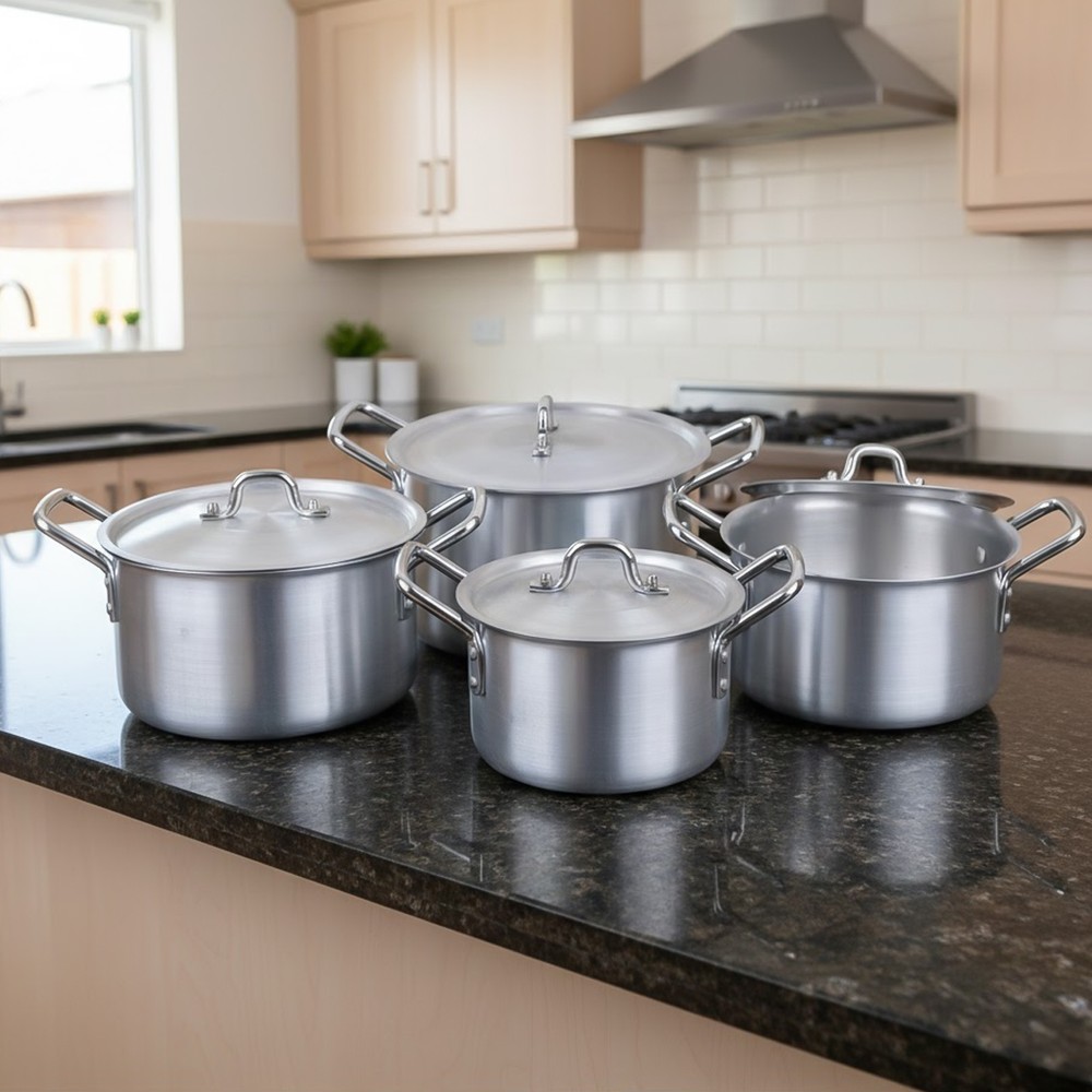 Aluminum Cookware With Lid 8 Pieces Set