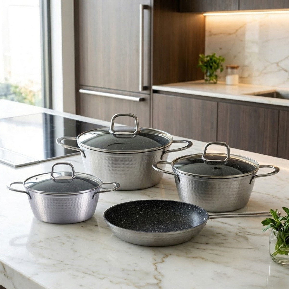 Steel Cookware Set 7 Pieces