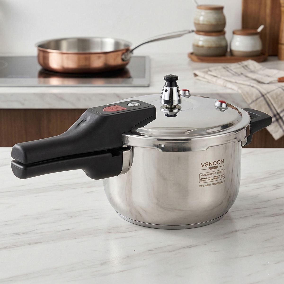 VSNOON Stainless Steel Pressure Cooker With Handle