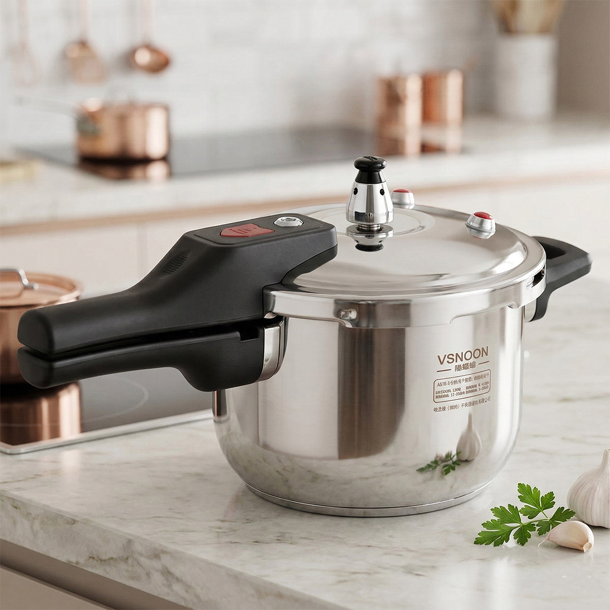 Stainless Steel Pressure Cooker Long Handle