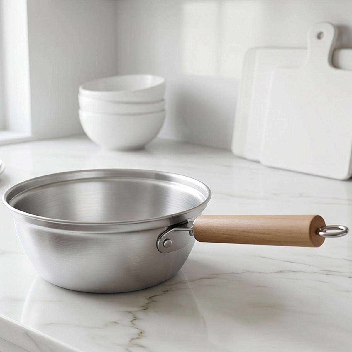 Stainless Steel Sauce Pan with Wooden Handle 20cm