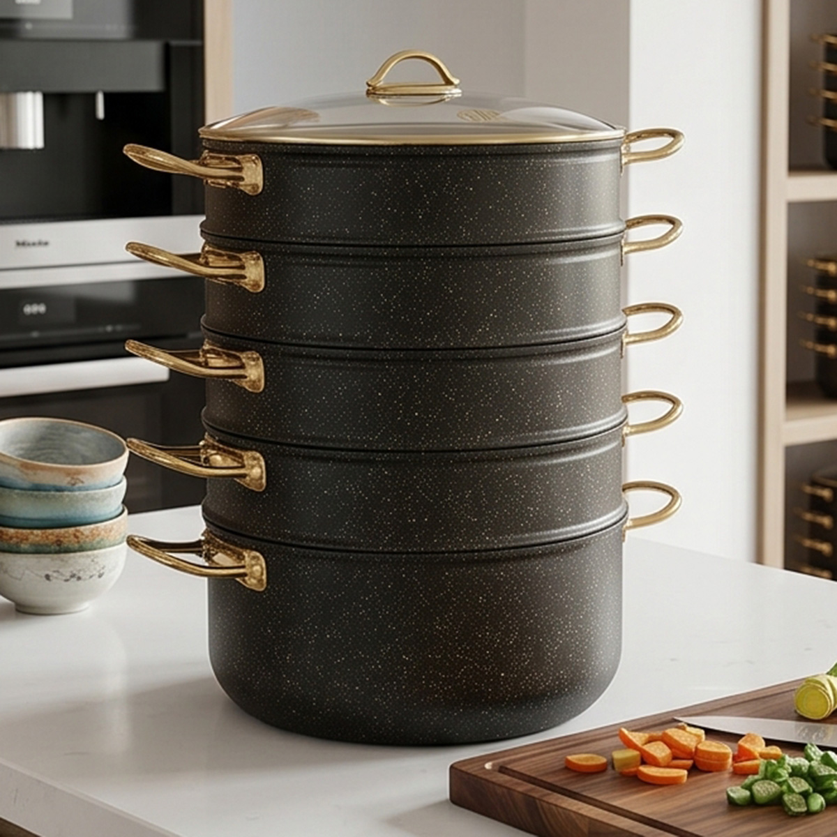 Multi-Tier Granite Steamer Set 28cm