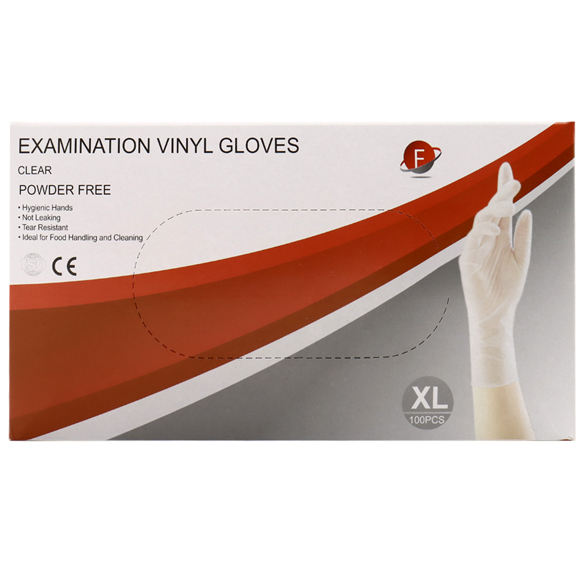 Examination Vinyl Gloves Clear Powder Free Extra Large 100 Pieces