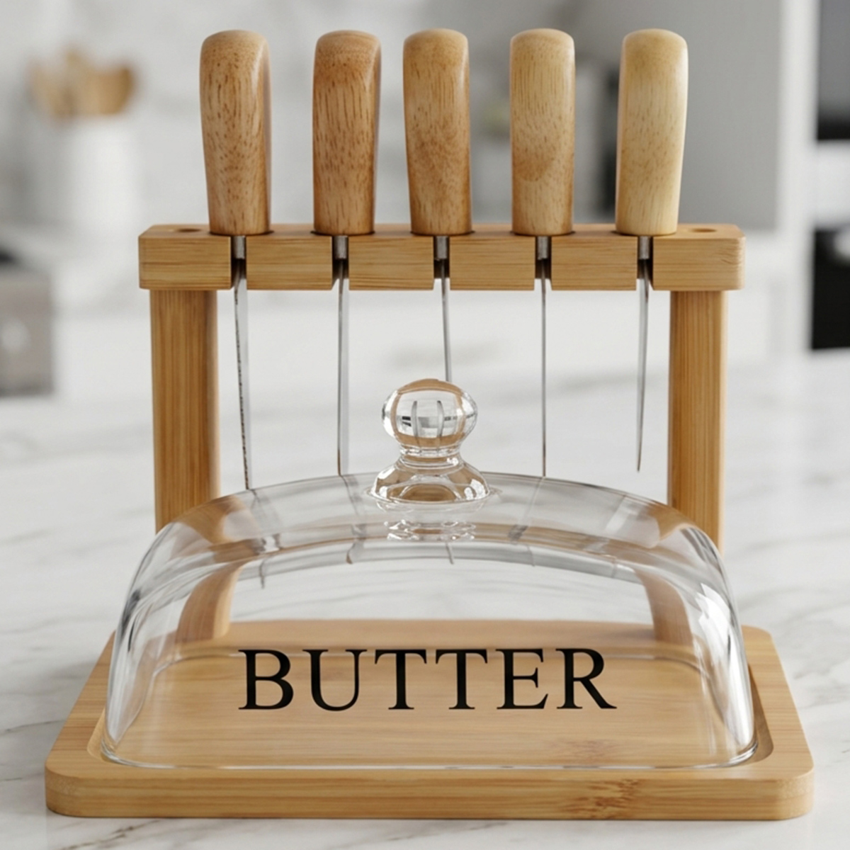 Butter Dish Set with Knives