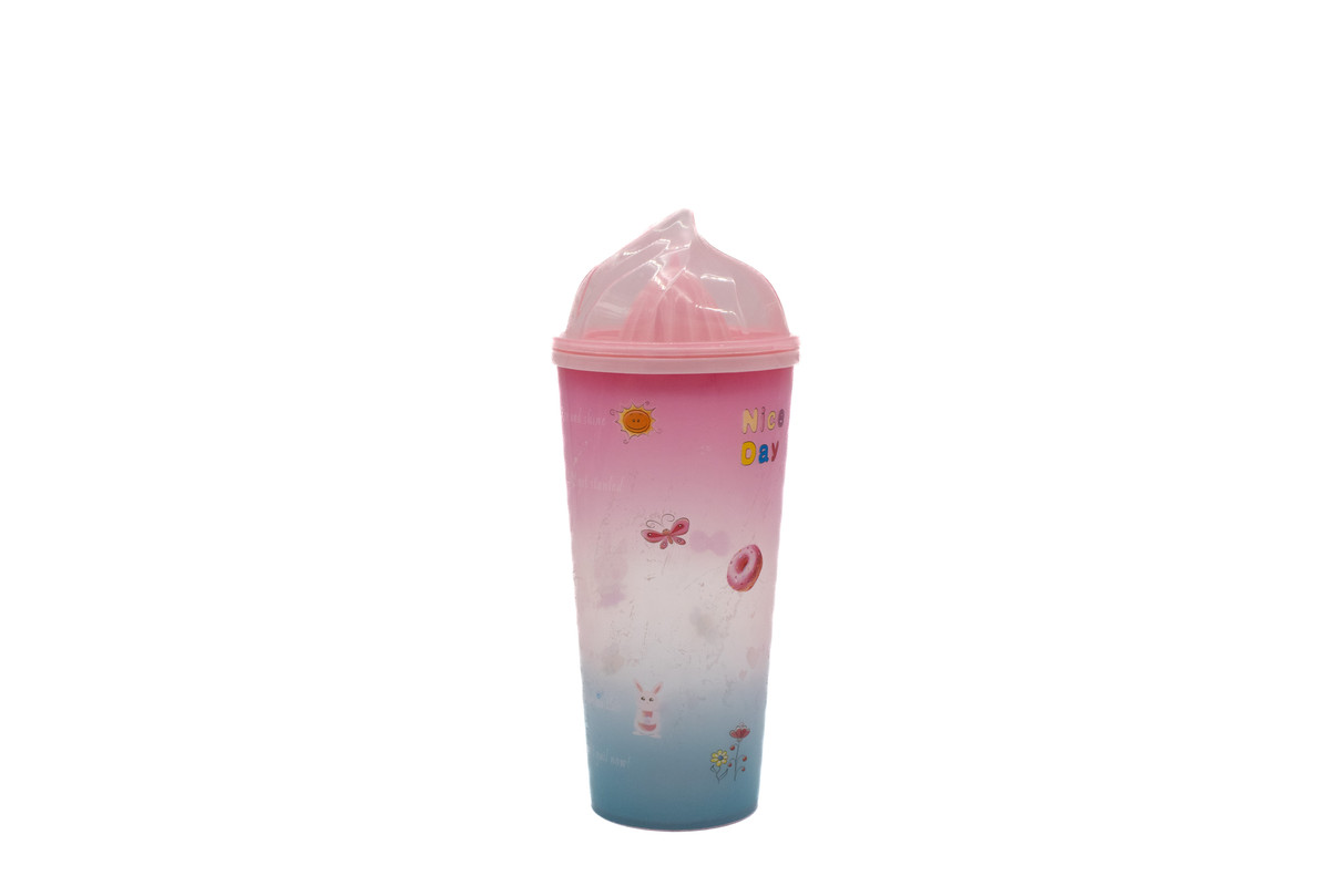 Plastic Tumbler With Straw Nice Day Design