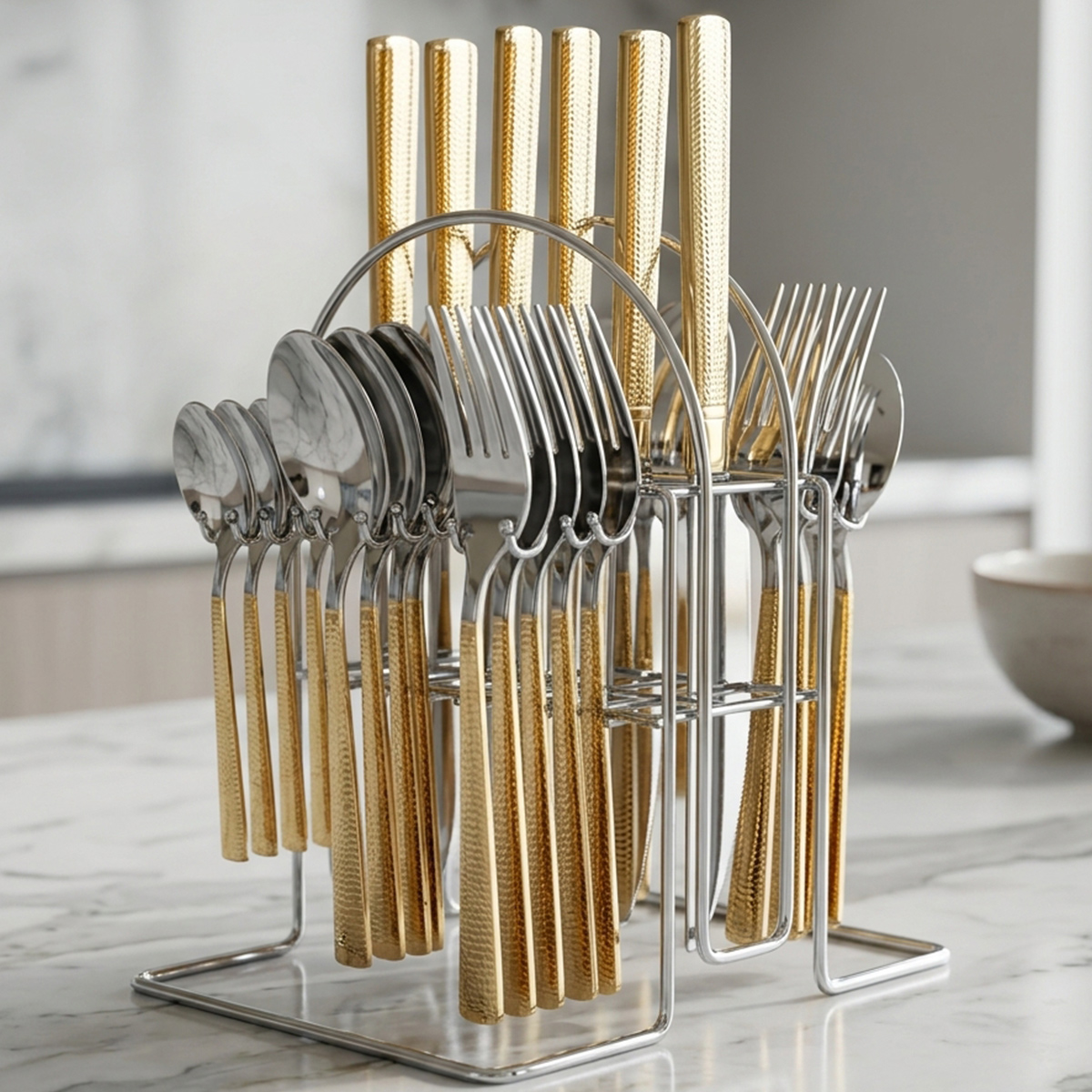 Cutlery Set With Stand 24 Pieces