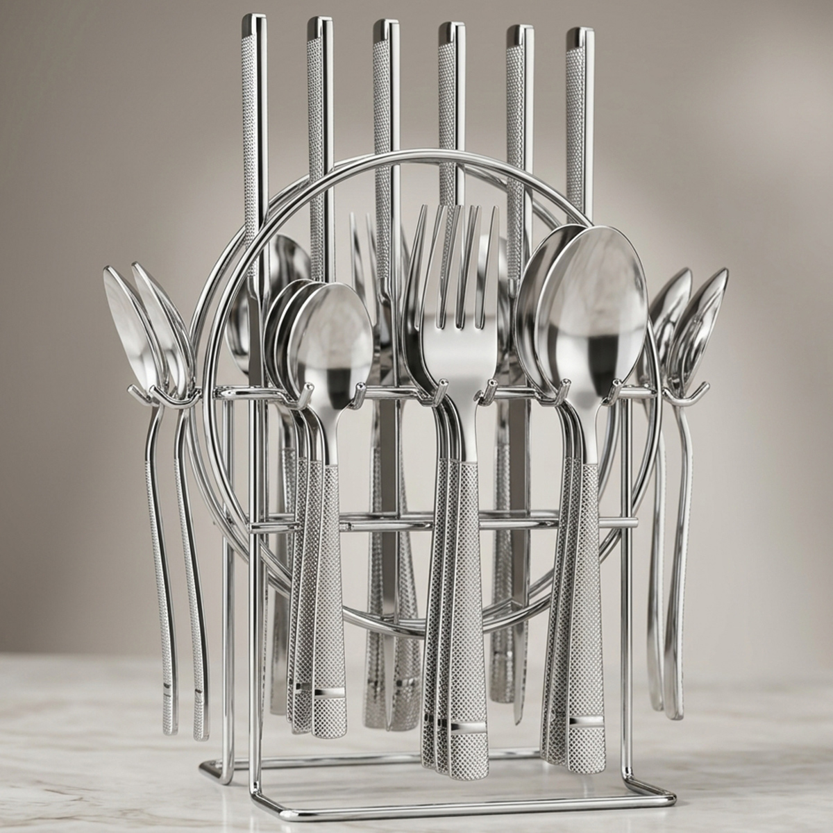 Cutlery Set With Stand 24 Pieces