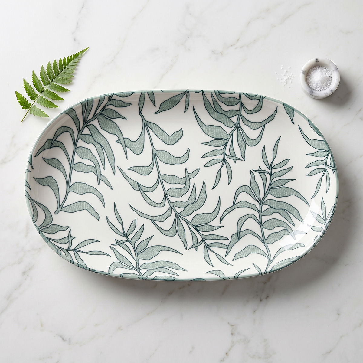 Ceramic Oval Plate 12.5 Inches