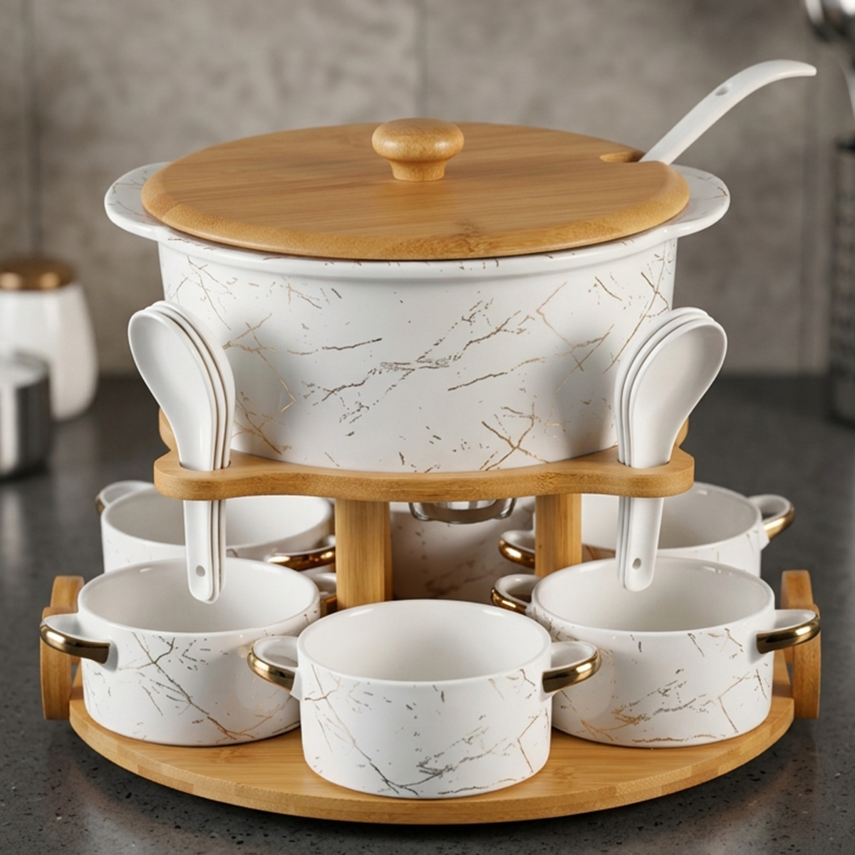 Ceramic Soup Bowl Set 15 Pieces
