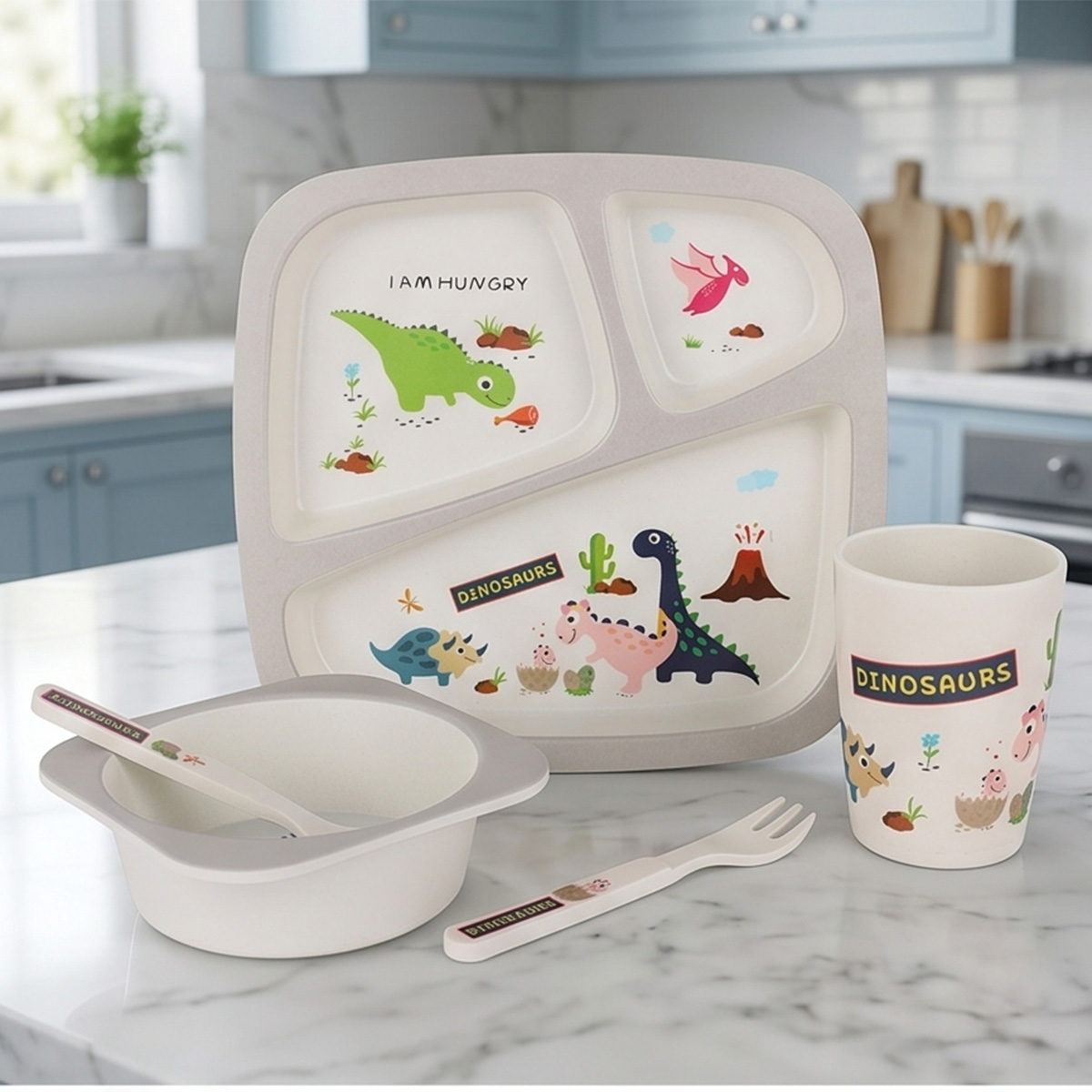 Bamboo Fiber Children Lunch Plate