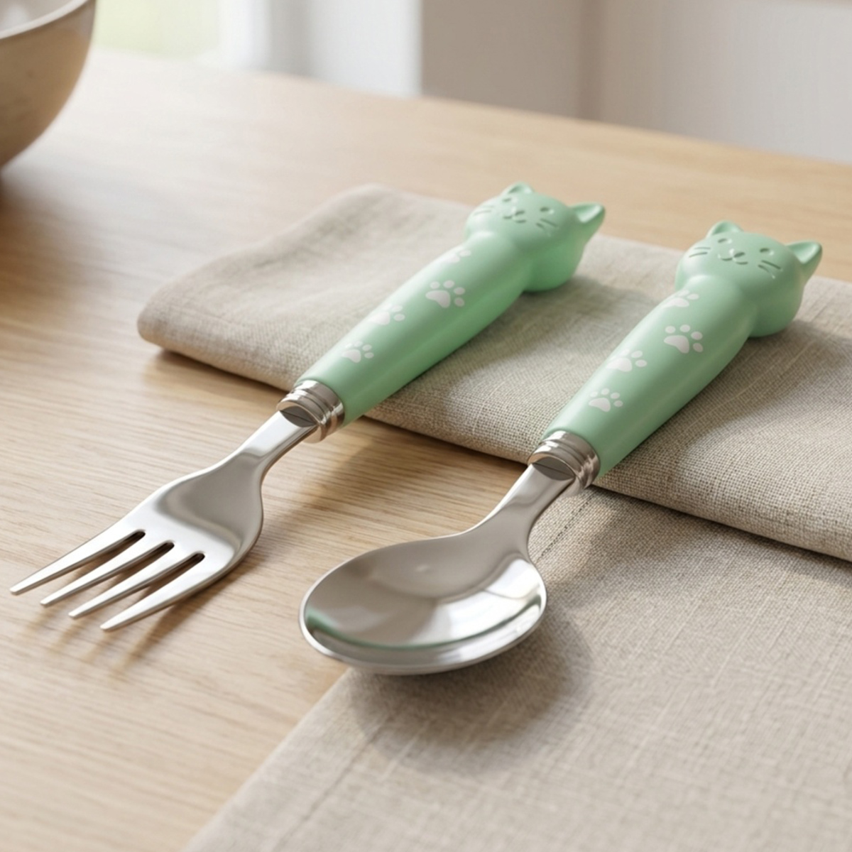 Cat Paw Handle Fork and Spoon Set