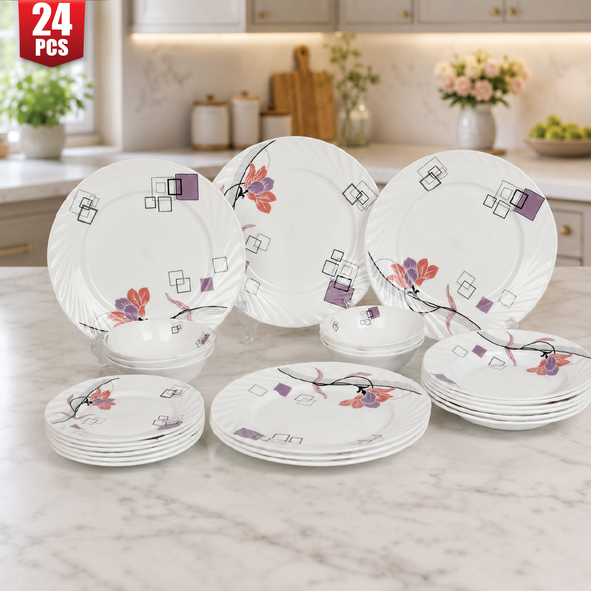 Opal Ware Dinner Set 24 Pieces