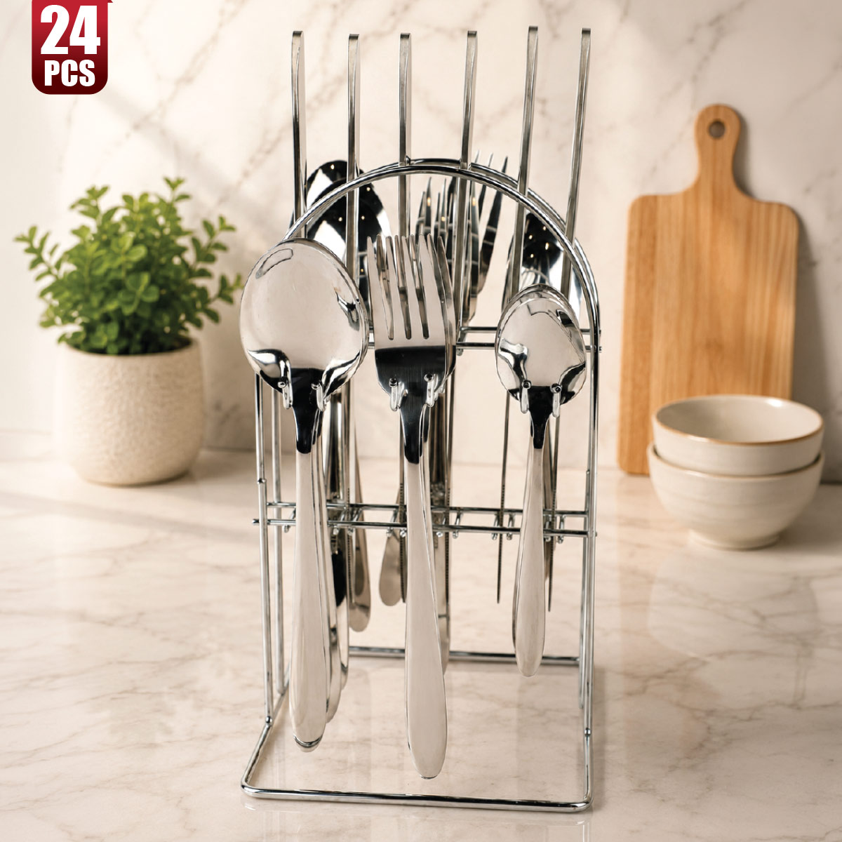 Stainless Steel Cutlery Set 24 Pieces