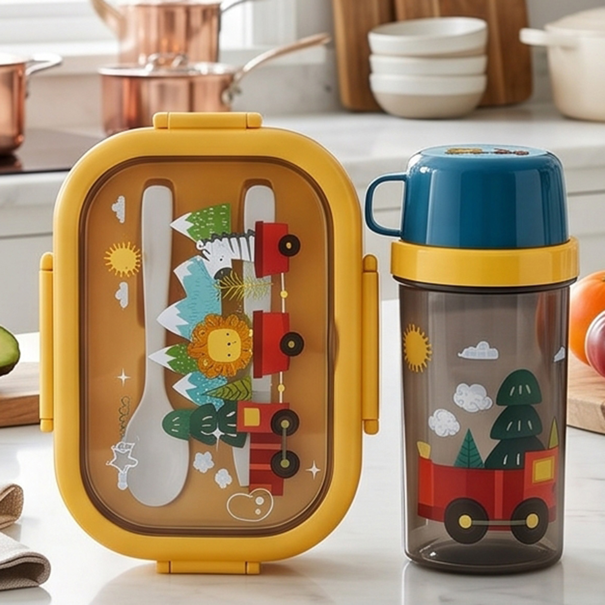 Kids Lunch Box and Bottle Set 2 Pieces