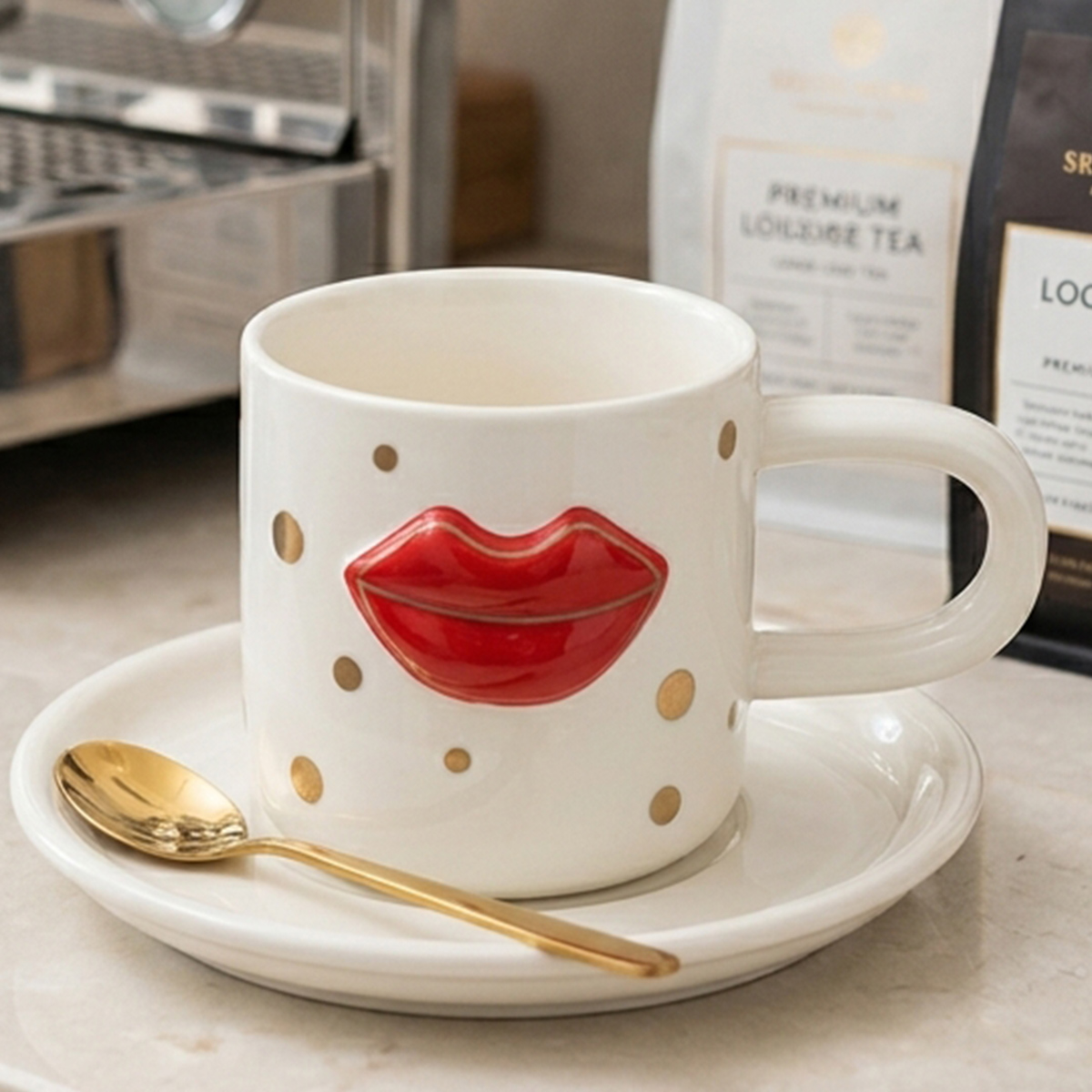 Ceramic Mug With Spoon