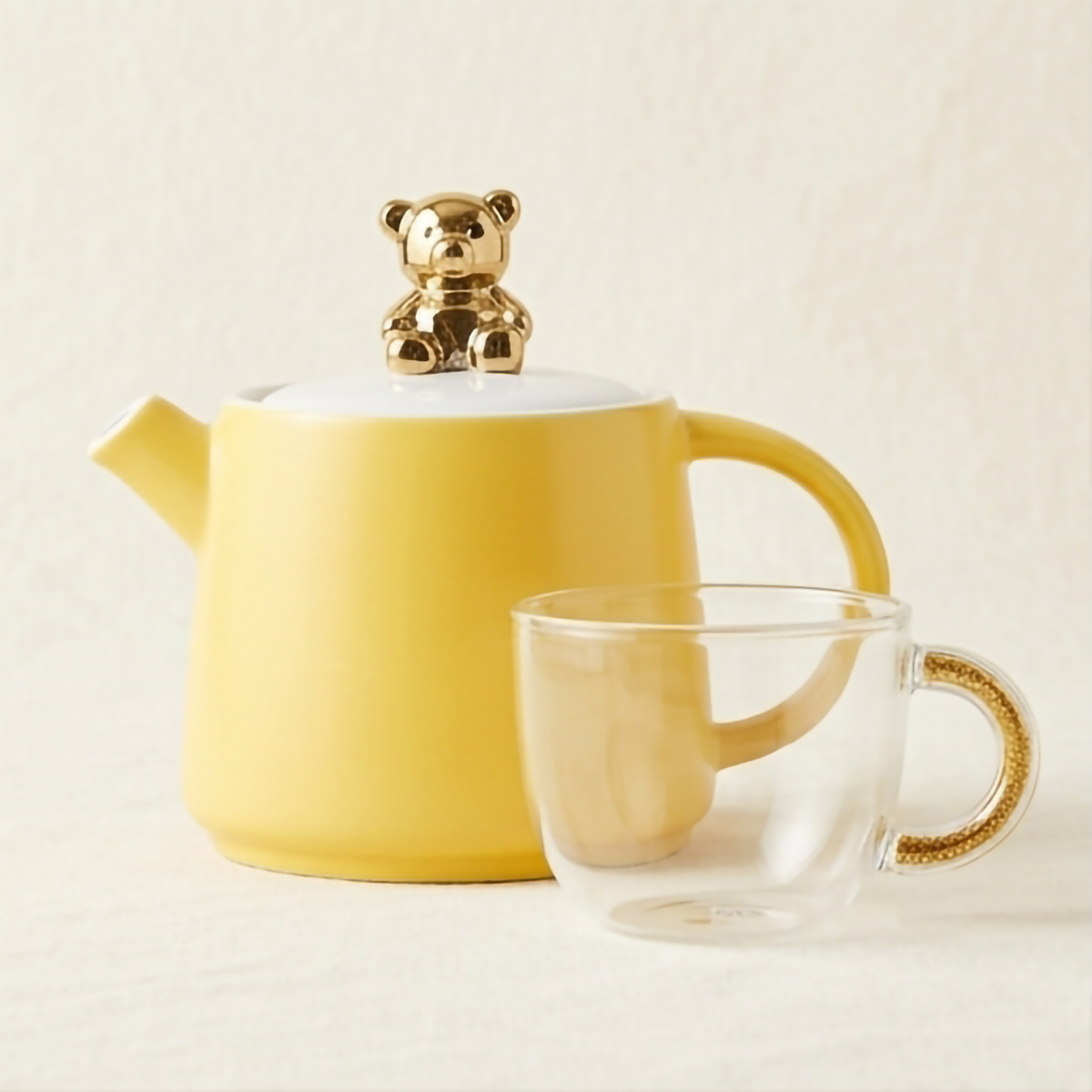 Teapot and Glass Mug Set 3 Pieces
