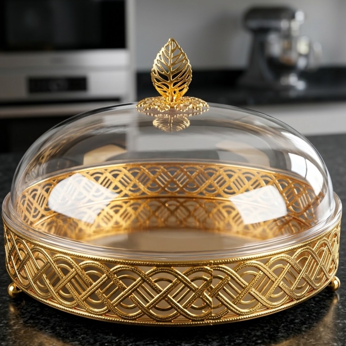 Decorative Cake Stand With Glass Dome