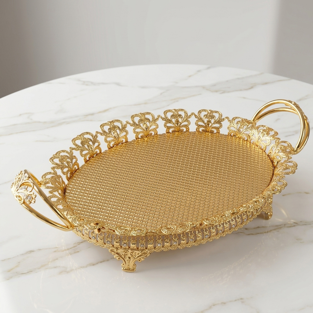 Single Metal Golden Tray