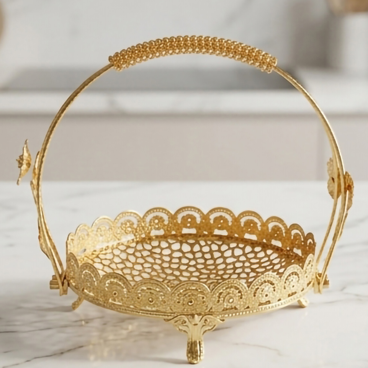 Decorative Golden Fruit Bowl