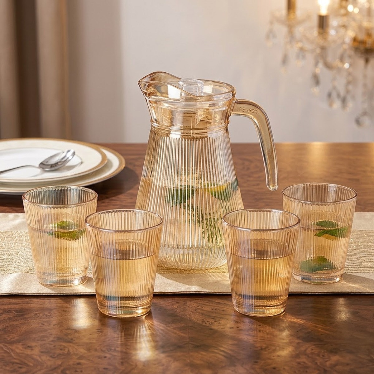 Water Jug & Glass 5 Pieces Set