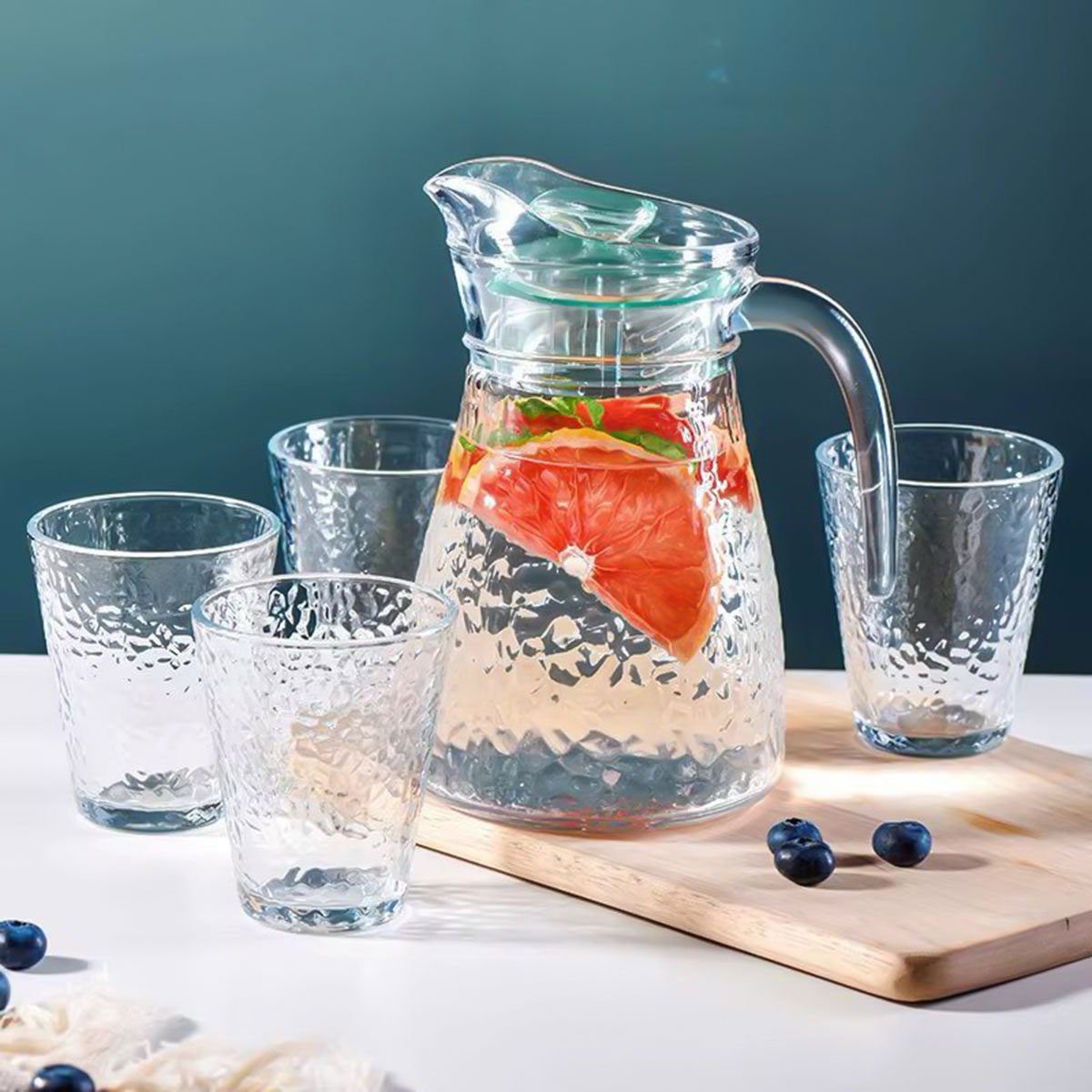 طقم إبريق ماء زجاجي 5 قطع