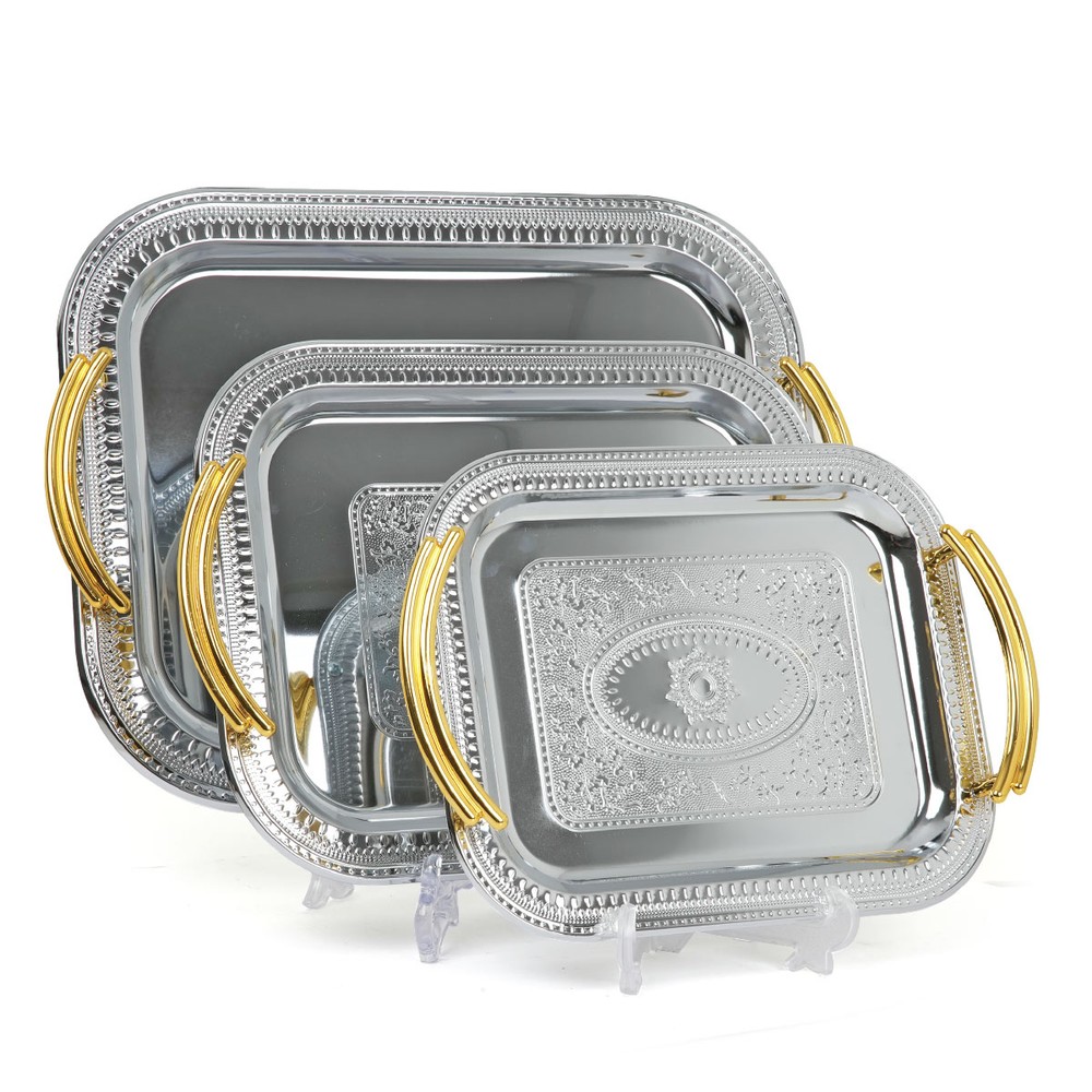 Stainless Steel Tray 3 pieces set