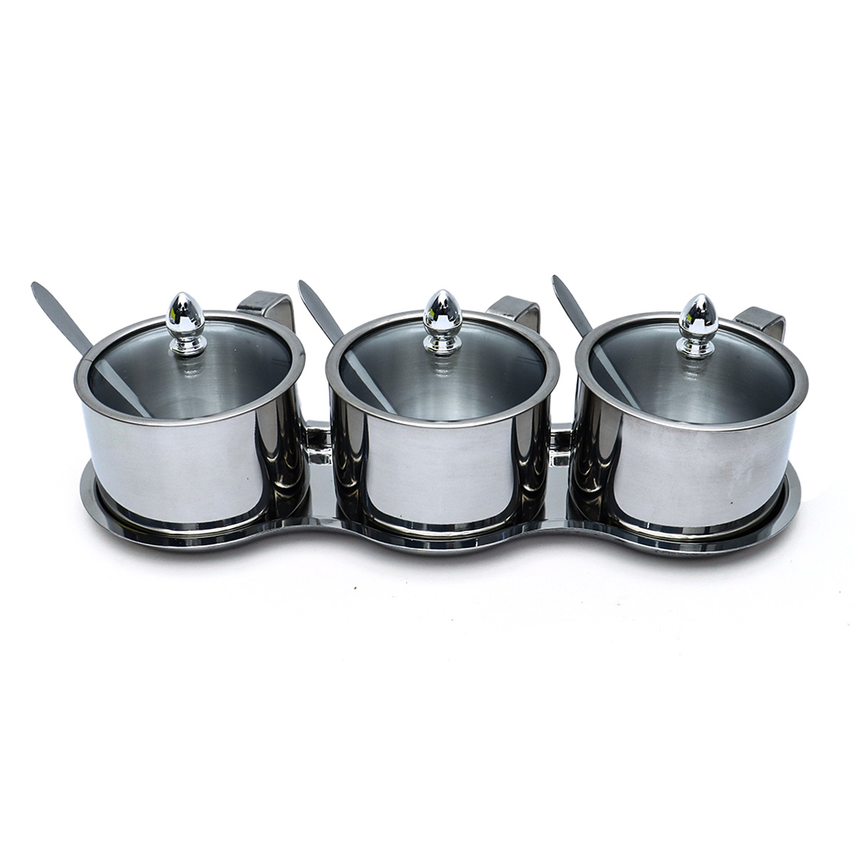 Stainless Steel Seasoning Rack with Handle 3 Pieces Set