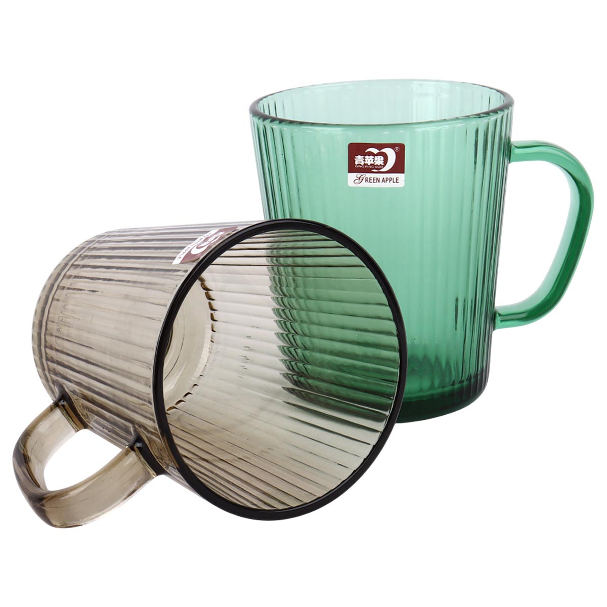 Green Apple Glass Mug 2 Pieces Set
