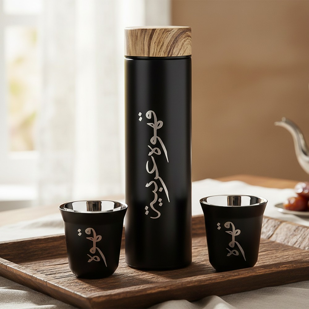 3 Pieces Stainless Steel Vaccum Bottle With Cup