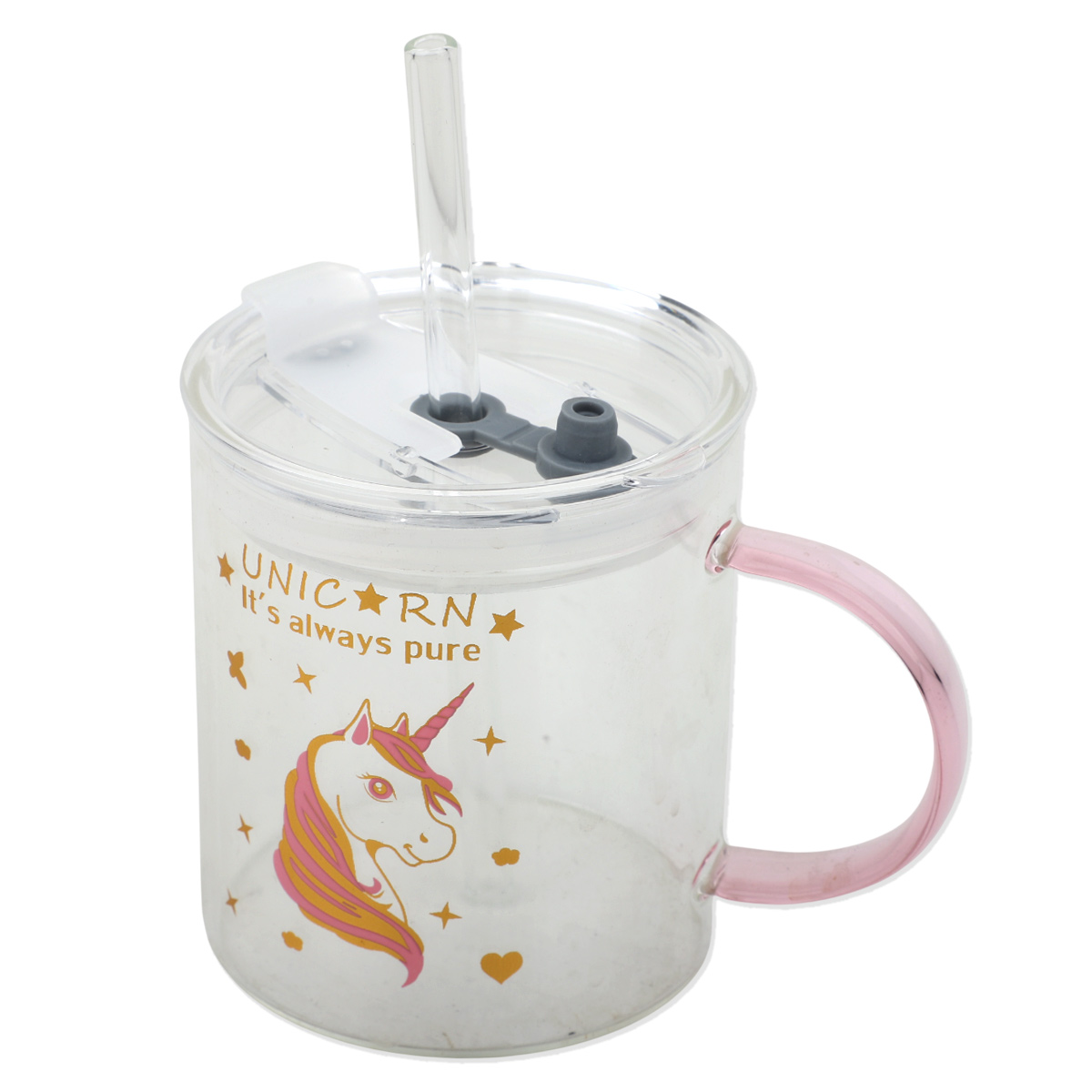 Glass Mug with Straw