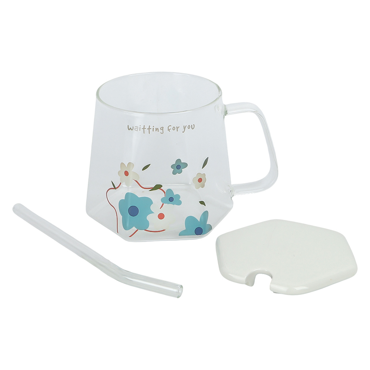 Glass Mug With Strow
