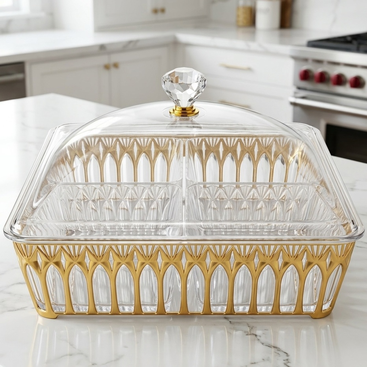 4-Part Acrylic Candy Bowl With Lid