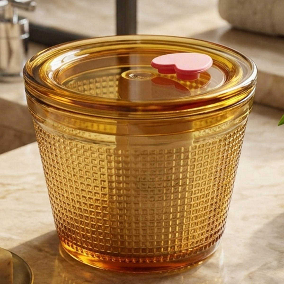 Amber Storage Container Glass